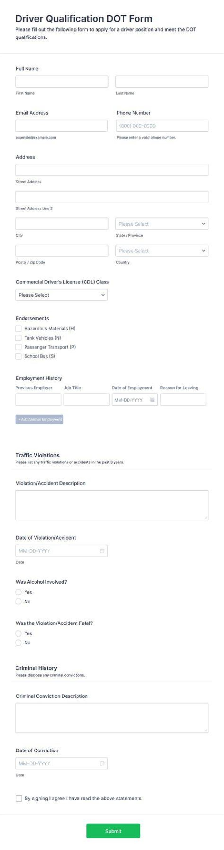 What are DOT qualifications?