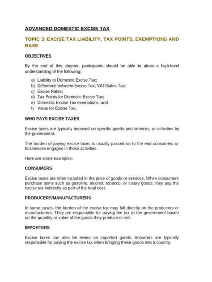 What is the point of excise taxes?